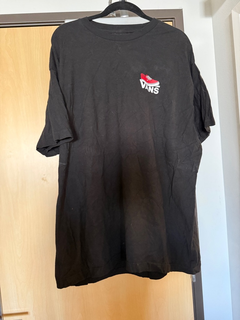 Vans Black Tee with Red Shoe Patch